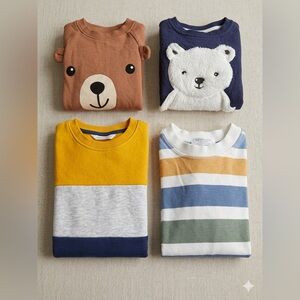 4pc H&M Toddler Sweater Bundle - Bear Ears & Stripes - Size 2-3Y - EUC